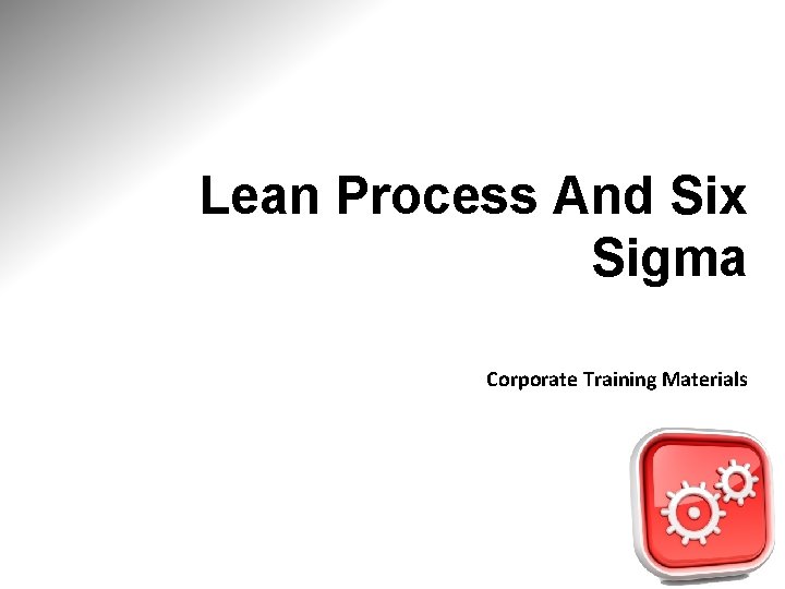 Lean Process And Six Sigma Corporate Training Materials Lean Process And Six Sigma Corporate Training Materials