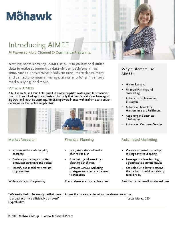 Introducing AIMEE AI Powered Multi Channel ECommerce Platforms
