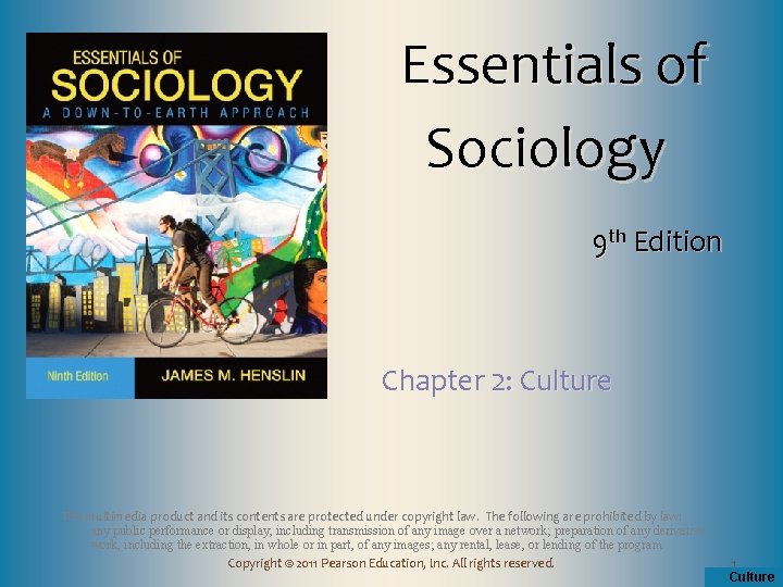 Essentials of Sociology 9 th Edition Chapter 2: Culture This multimedia product and its