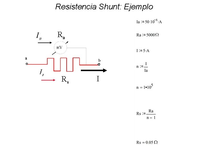 Resistencia Shunt: Ejemplo Ra Rs I 