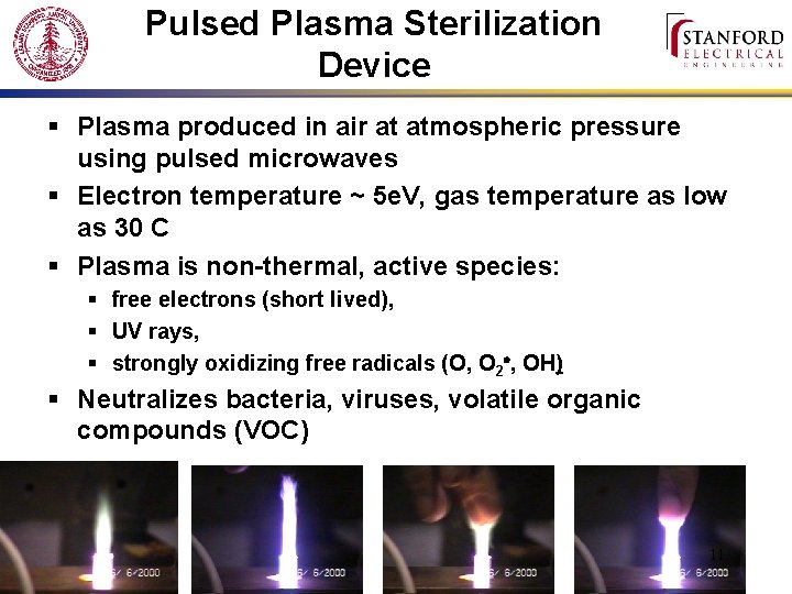 Pulsed Plasma Sterilization Device § Plasma produced in air at atmospheric pressure using pulsed
