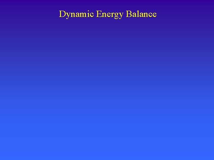 Dynamic Energy Balance 