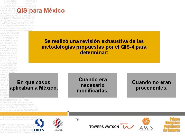 QIS para México Se realizó una revisión exhaustiva de las metodologías propuestas por el
