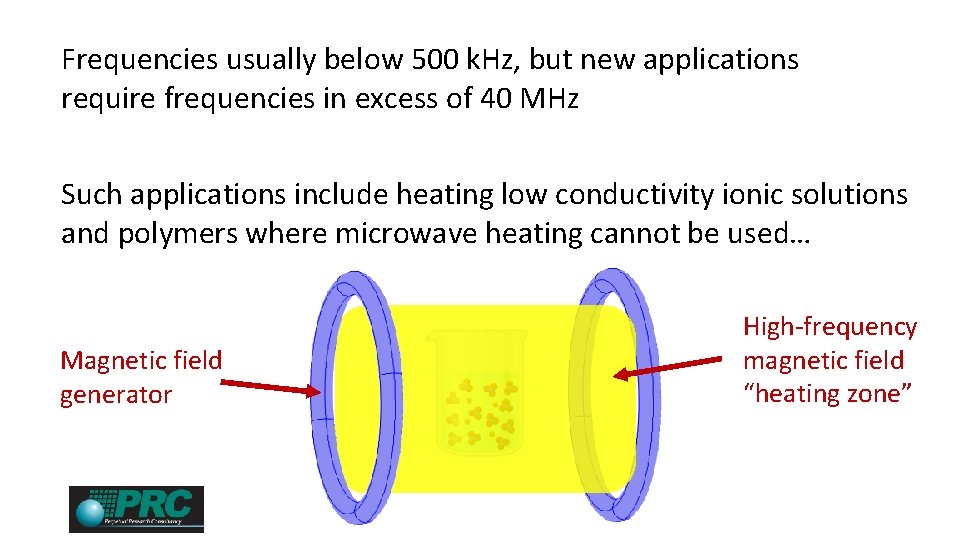 Frequencies usually below 500 k. Hz, but new applications require frequencies in excess of