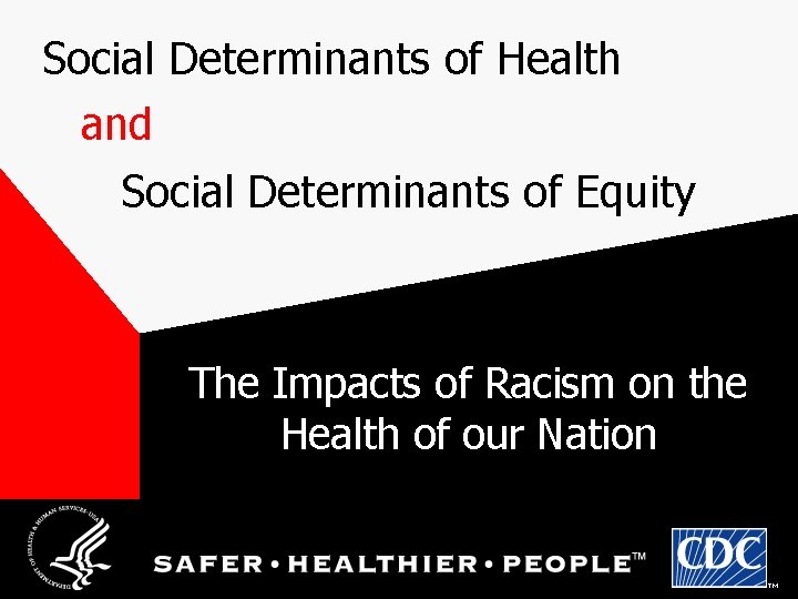 Social Determinants of Health and Social Determinants of Equity The Impacts of Racism on