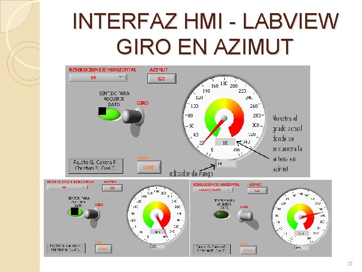 INTERFAZ HMI - LABVIEW GIRO EN AZIMUT 31 