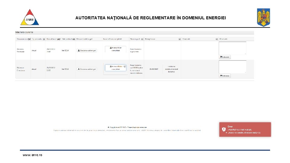 AUTORITATEA NAŢIONALĂ DE REGLEMENTARE ÎN DOMENIUL ENERGIEI www. anre. ro 