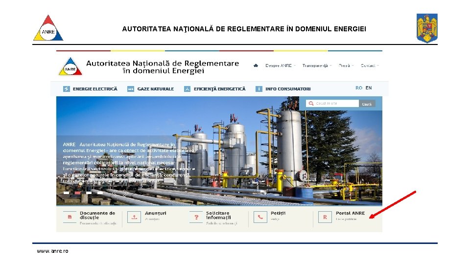 AUTORITATEA NAŢIONALĂ DE REGLEMENTARE ÎN DOMENIUL ENERGIEI www. anre. ro 