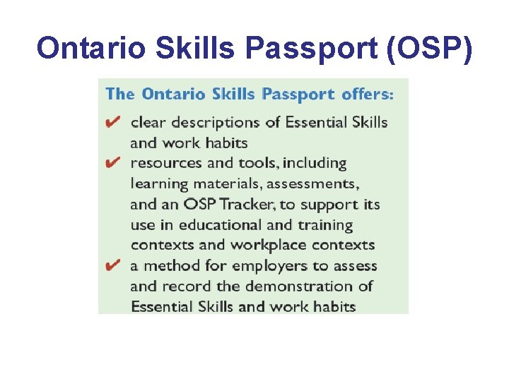 Ontario Skills Passport (OSP) 