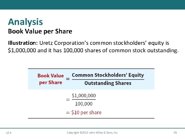 Analysis Book Value per Share Illustration: Uretz Corporation’s common stockholders’ equity is $1, 000