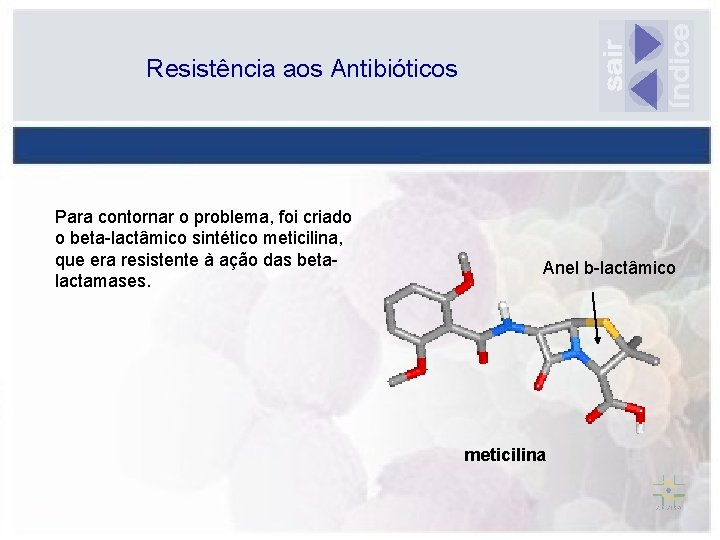 Resistência aos Antibióticos Para contornar o problema, foi criado o beta-lactâmico sintético meticilina, que