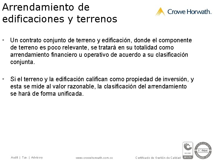 Arrendamiento de edificaciones y terrenos • Un contrato conjunto de terreno y edificación, donde