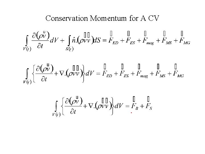 Conservation Momentum for A CV 