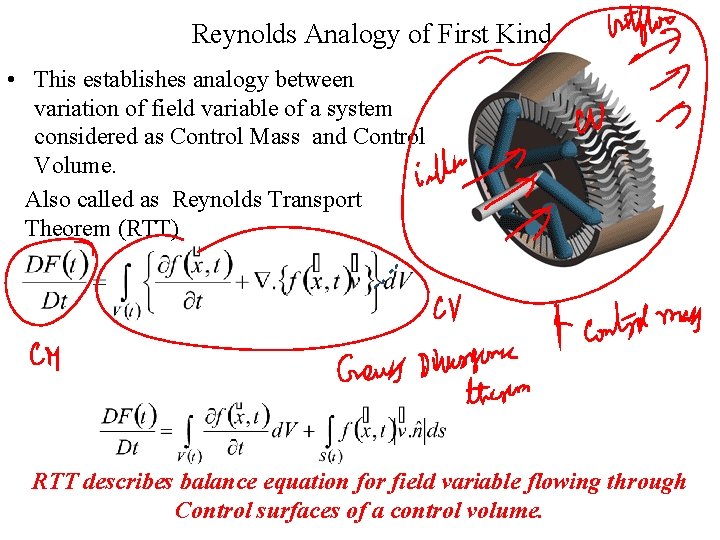 Reynolds Analogy of First Kind • This establishes analogy between variation of field variable