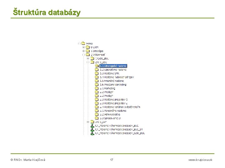 Štruktúra databázy © RNDr. Marta Krajčíová 17 www. krajciova. sk 