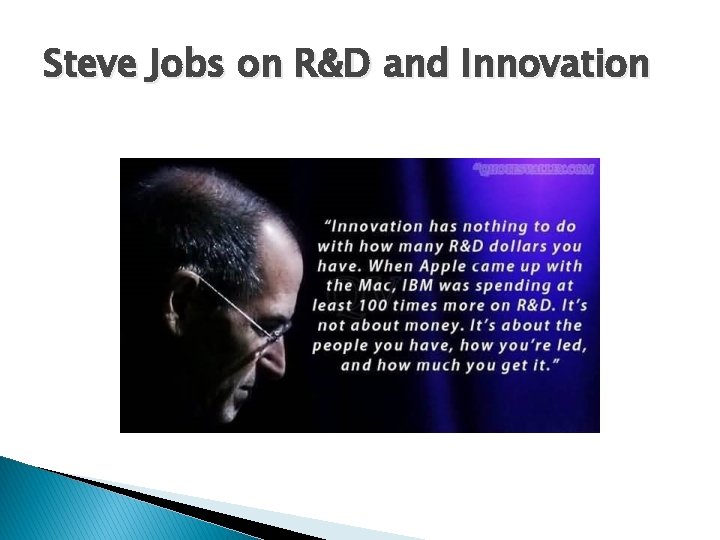 Steve Jobs on R&D and Innovation 