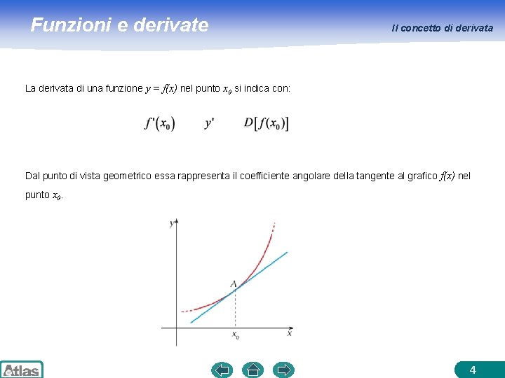 Funzioni e derivate Il concetto di derivata La derivata di una funzione y =