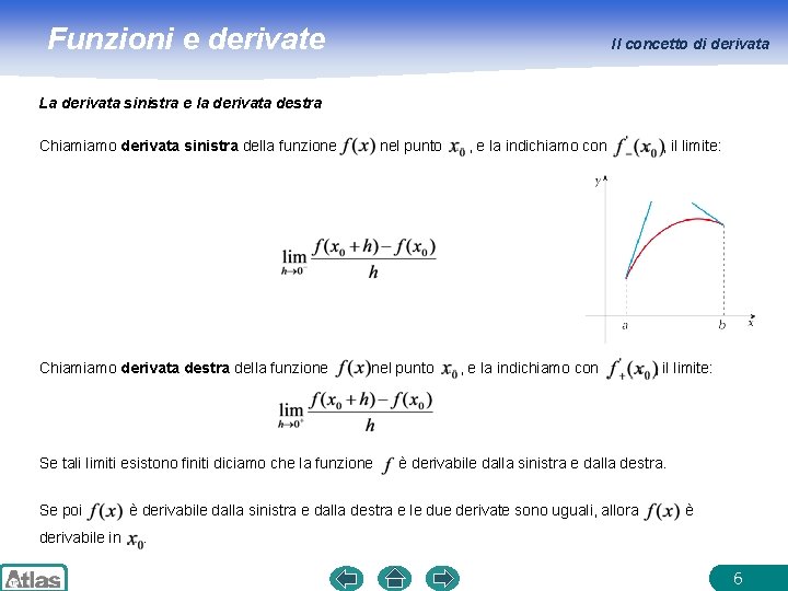 Funzioni e derivate Il concetto di derivata La derivata sinistra e la derivata destra