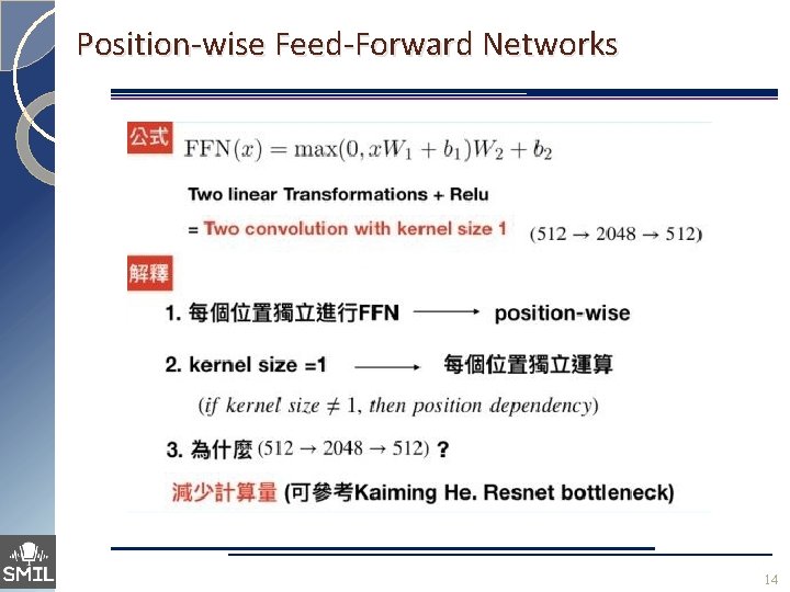 Position-wise Feed-Forward Networks 14 