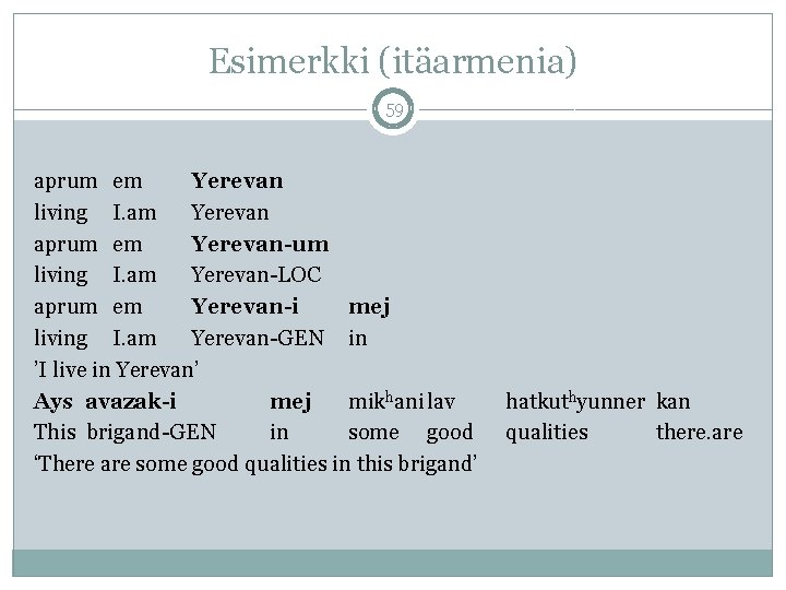 Esimerkki (itäarmenia) 59 aprum em Yerevan living I. am Yerevan aprum em Yerevan-um living