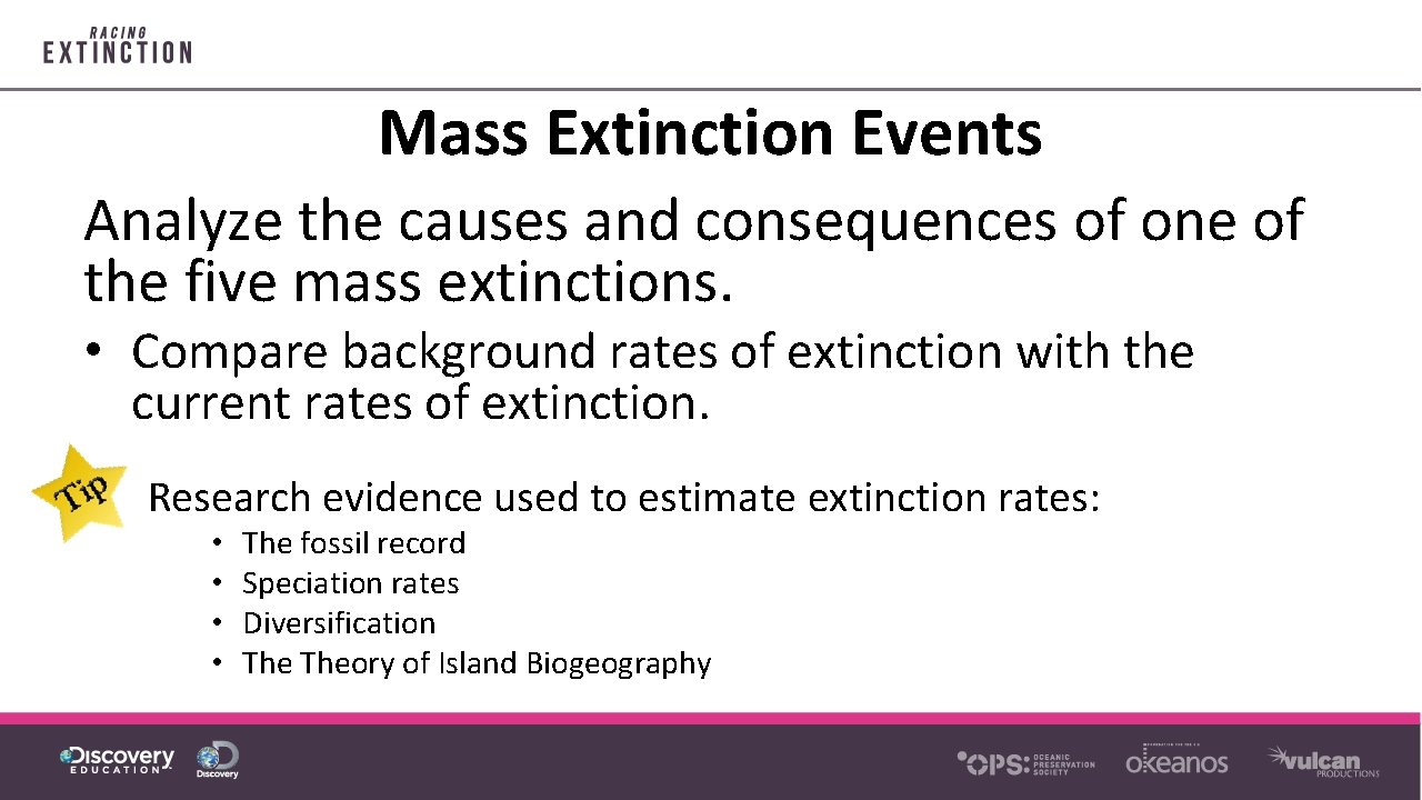 Mass Extinction Events Analyze the causes and consequences of one of the five mass