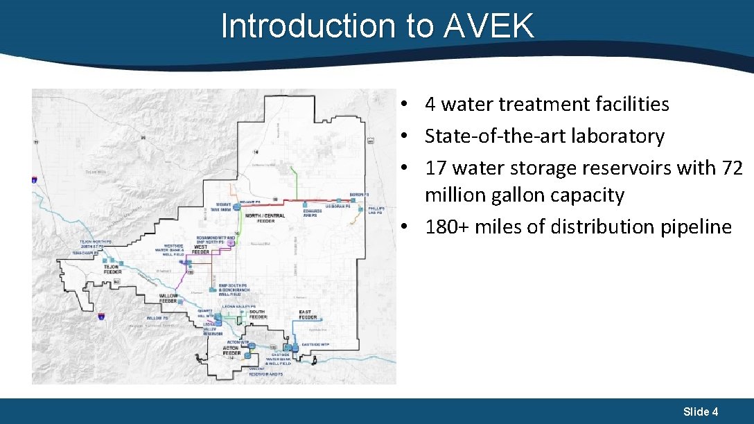 Introduction to AVEK • 4 water treatment facilities • State-of-the-art laboratory • 17 water