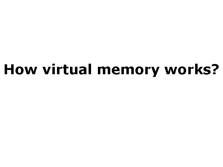 How virtual memory works? Four Questions 