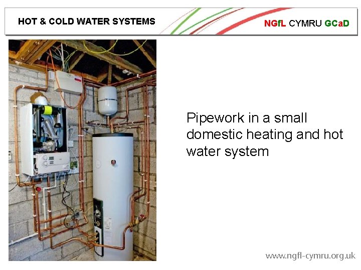 HOT & COLD WATER SYSTEMS NGf. L CYMRU GCa. D Pipework in a small