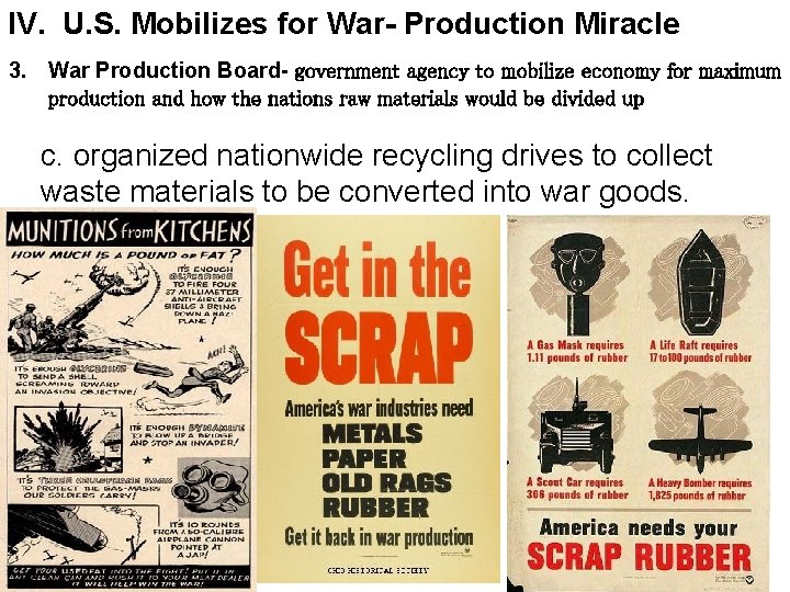 IV. U. S. Mobilizes for War- Production Miracle 3. War Production Board- government agency