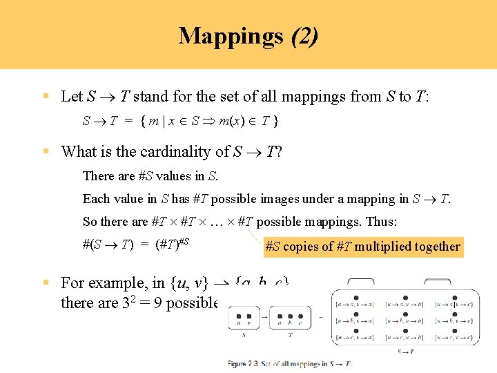 Mappings (2) § Let S T stand for the set of all mappings from