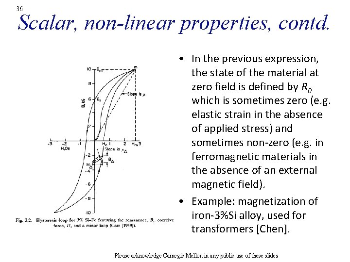 36 Scalar, non-linear properties, contd. • In the previous expression, the state of the