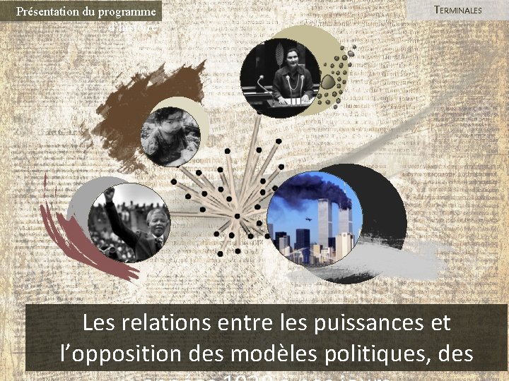 Présentation du programme d’histoire TERMINALES Les relations entre les puissances et l’opposition des modèles