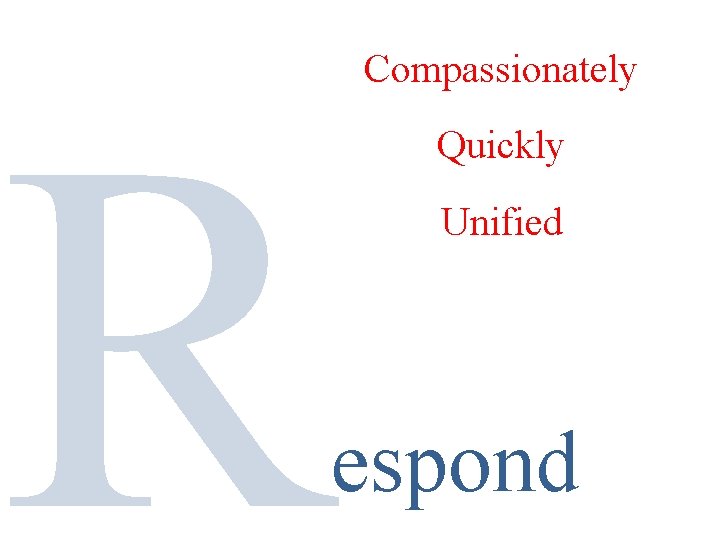 R Compassionately Quickly Unified espond 