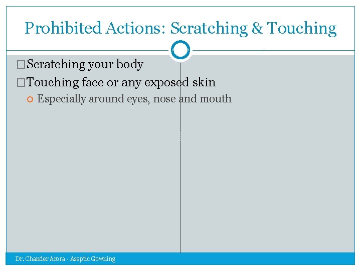 Prohibited Actions: Scratching & Touching �Scratching your body �Touching face or any exposed skin