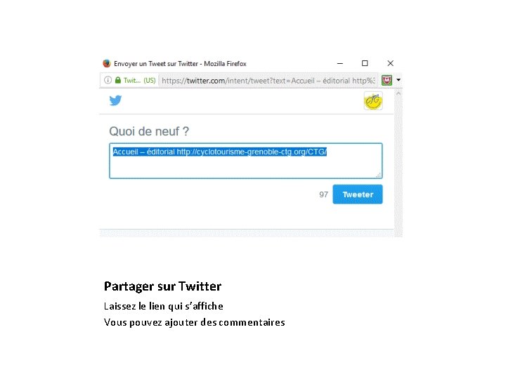 Partager sur Twitter Laissez le lien qui s’affiche Vous pouvez ajouter des commentaires 