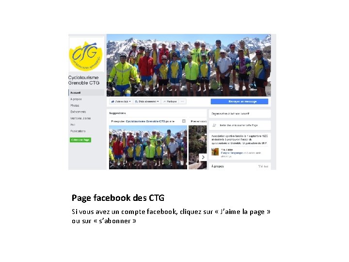 Page facebook des CTG Si vous avez un compte facebook, cliquez sur « J’aime