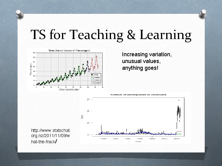 TS for Teaching & Learning Increasing variation, unusual values, anything goes! http: //www. statschat. TS for Teaching & Learning Increasing variation, unusual values, anything goes! http: //www. statschat.