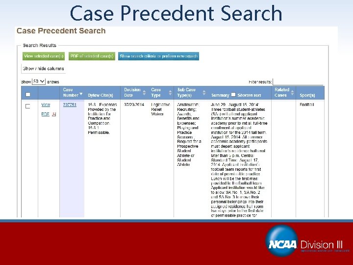 Case Precedent Search 