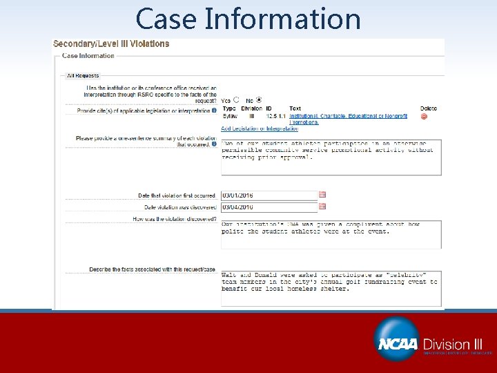 Case Information 