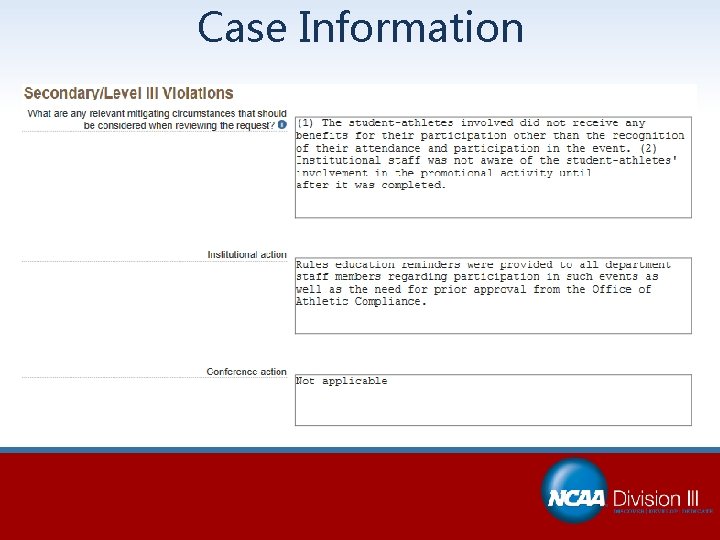 Case Information 