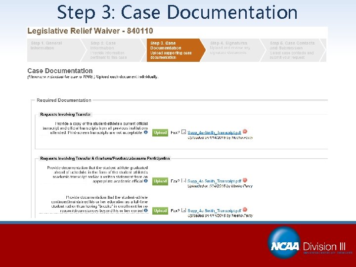Step 3: Case Documentation 