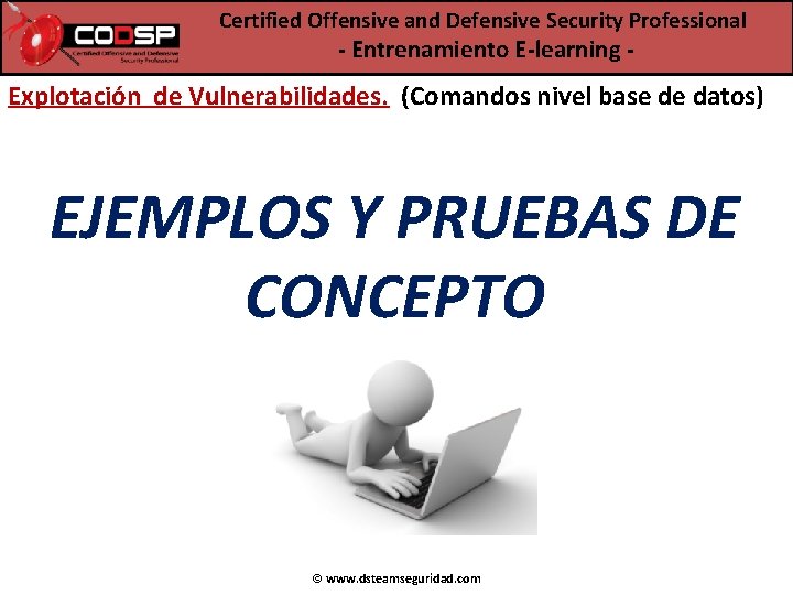 Certified Offensive and Defensive Security Professional - Entrenamiento E-learning - Explotación de Vulnerabilidades. (Comandos