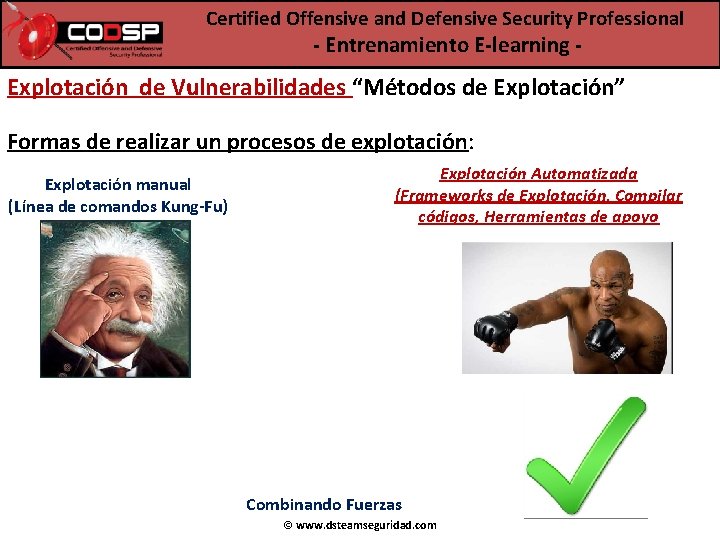 Certified Offensive and Defensive Security Professional - Entrenamiento E-learning - Explotación de Vulnerabilidades “Métodos