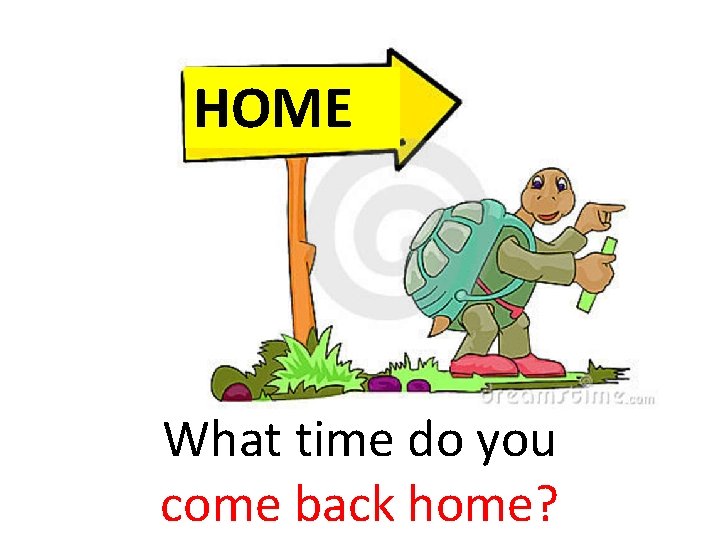 HOME What time do you come back home? 