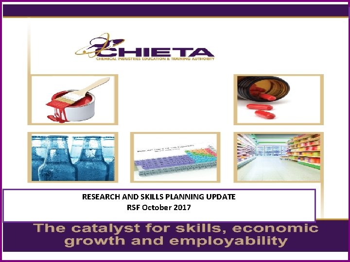 CHIETA, The Catalyst for Enhanced Skills, Economic Growth and Employability RESEARCH AND SKILLS PLANNING