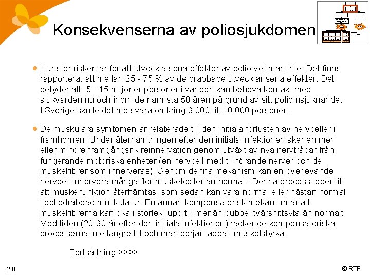 polio med/utan förlamning Flik 1: 0 Konsekvenserna av poliosjukdomen Flik 2: 0 muskelsvaghet med/utan