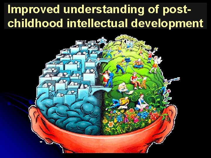 Improved understanding of postchildhood intellectual development 