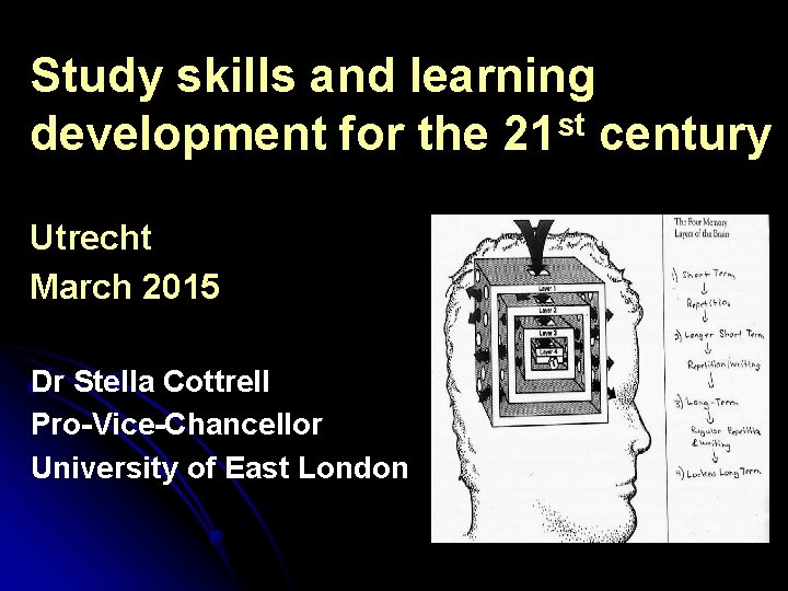 Study skills and learning st development for the 21 century Utrecht March 2015 Dr