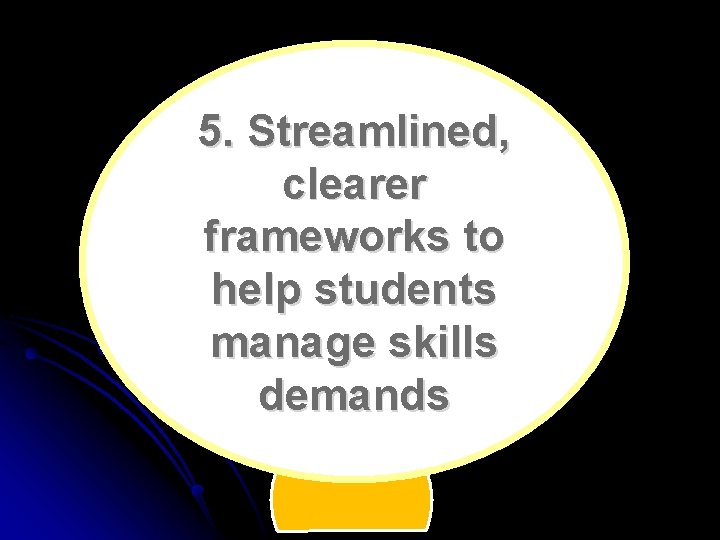 5. Streamlined, clearer frameworks to help students manage skills demands 