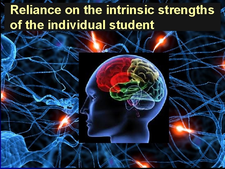 Reliance on the intrinsic strengths of the individual student 